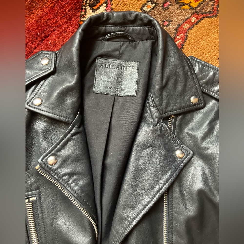 Brand New All Saints Black Leather Jacket
